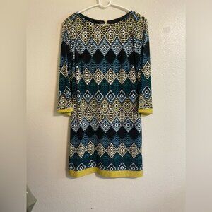 !Eliza J Long Sleeve Dress - Black, Yellow, Blue!